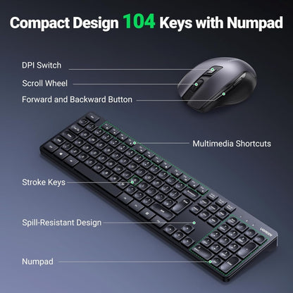 UGREEN Wireless Keyboard And Mouse Combo