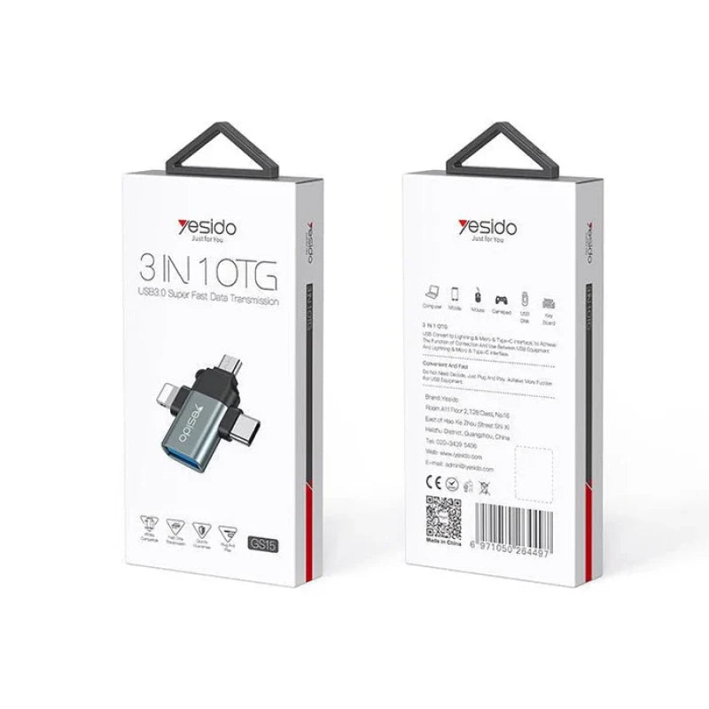Yesido 3 In 1 OTG USB3.0 Super Fast Data Transmission