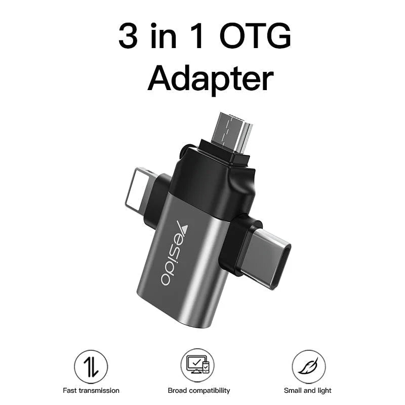 Yesido 3 In 1 OTG USB3.0 Super Fast Data Transmission