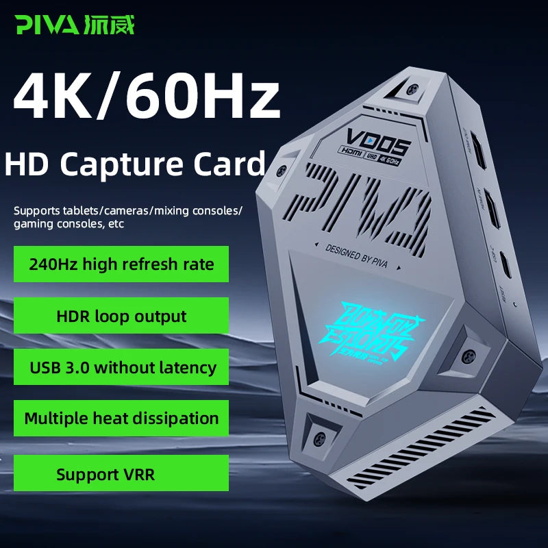 PIVA VD05 Capture Card (Live Streaming 4K 60Hz)