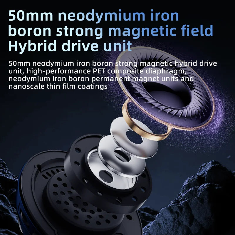 PIVA M10W 50mm Unit Esports Gaming 2.4G Wireless Headphones Built in Sound Card Headset for Bluetooth