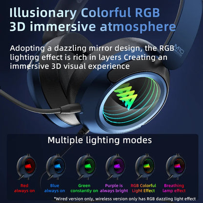 PIVA M10W 50mm Unit Esports Gaming 2.4G Wireless Headphones Built in Sound Card Headset for Bluetooth