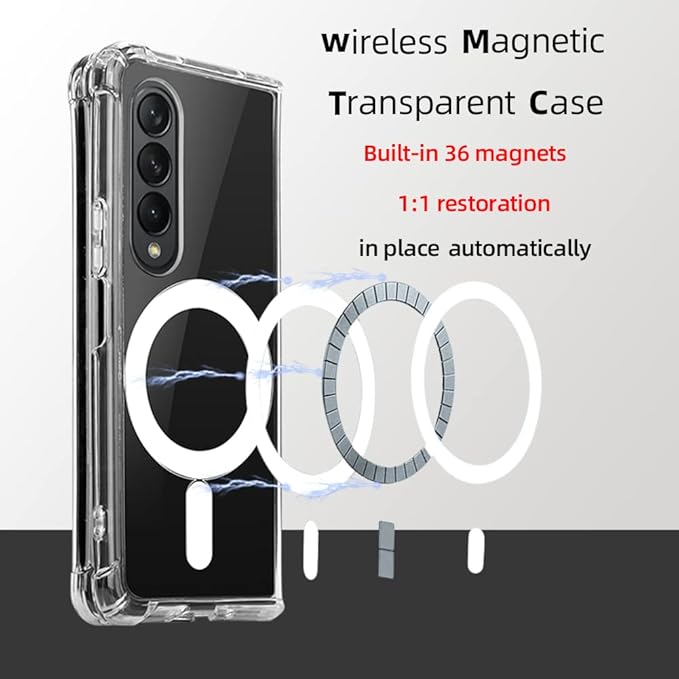 Clear Magnetic Case For Samsung Galaxy Z Fold 4