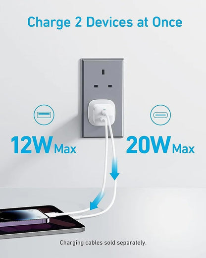 Anker 323 Charger (33W) With Cable Type C To Type C 3 Ft