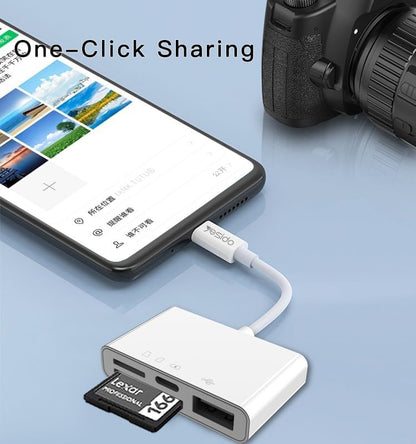 Yesido OTG Adapter Dual Lightning To TF SD USB