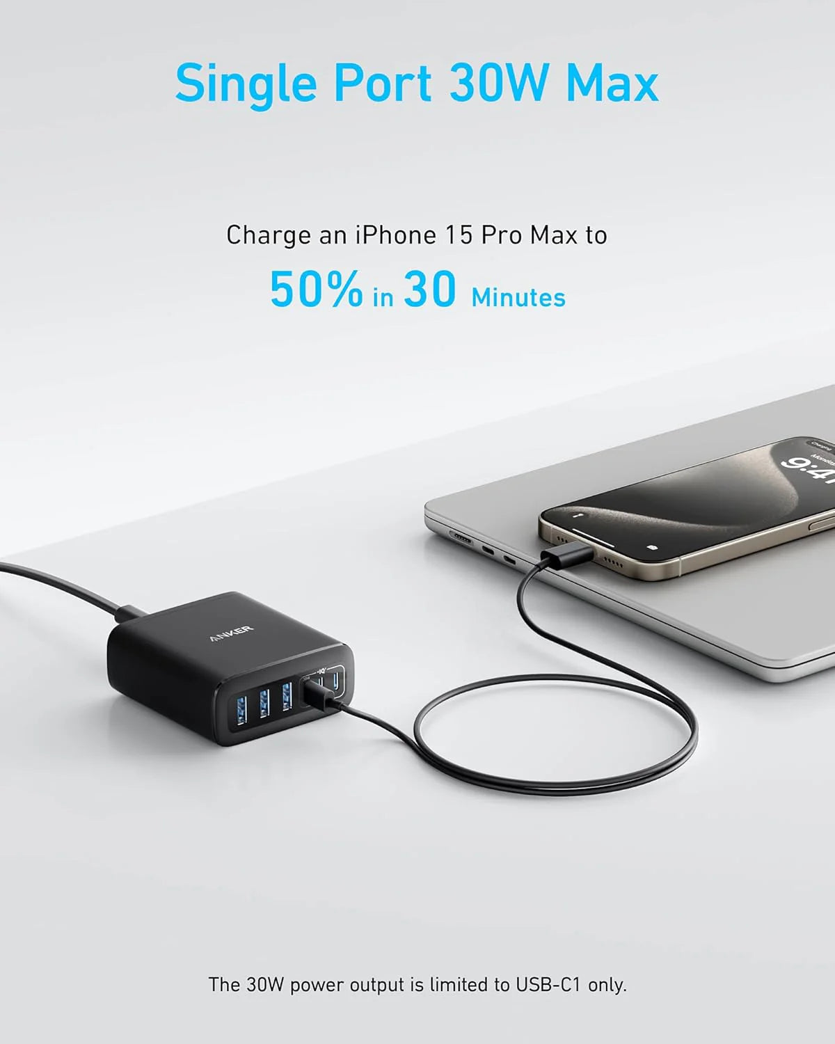 Anker 6 Ports Multi-Device Fast Charging (112.6 Ports , Gan )
