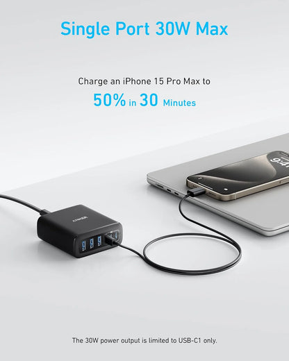 Anker 6 Ports Multi-Device Fast Charging (112.6 Ports , Gan )