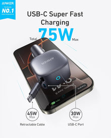 ANKER 335 67W Car Charger with 3ft Type-C Cable