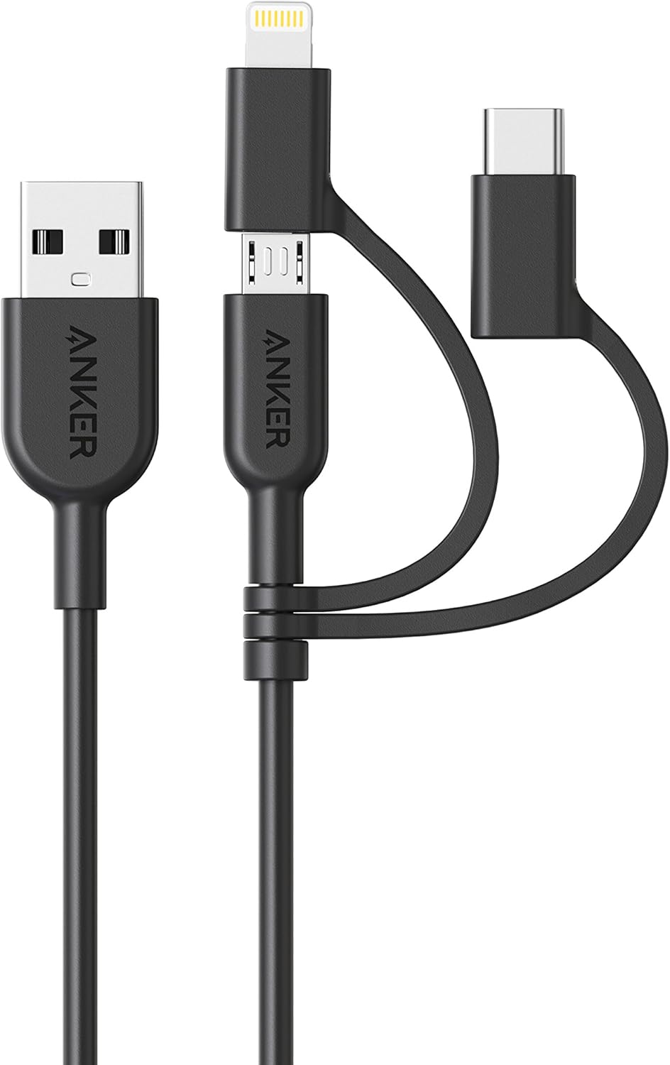 ANKER 321 USB-A to Lightning Cable (3 ft 3-in-1)