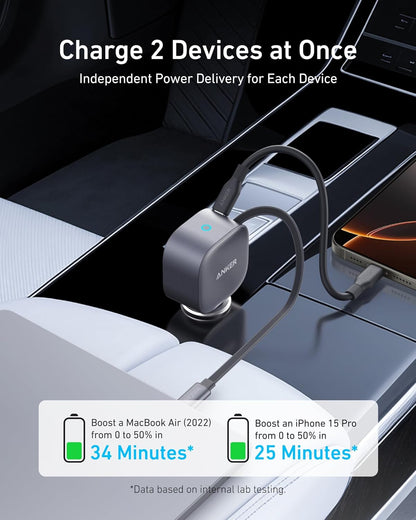 ANKER 335 67W Car Charger with 3ft Type-C Cable
