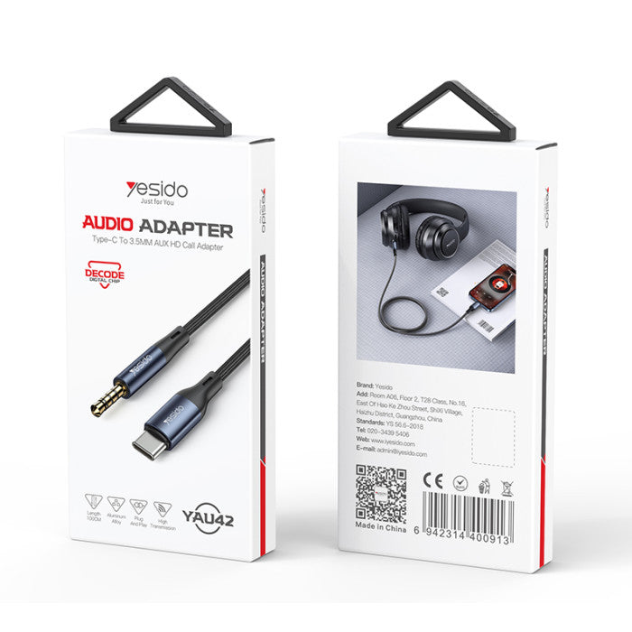 Yesido Audio Adapter Type-C To 3.5MM HD Call Adapter