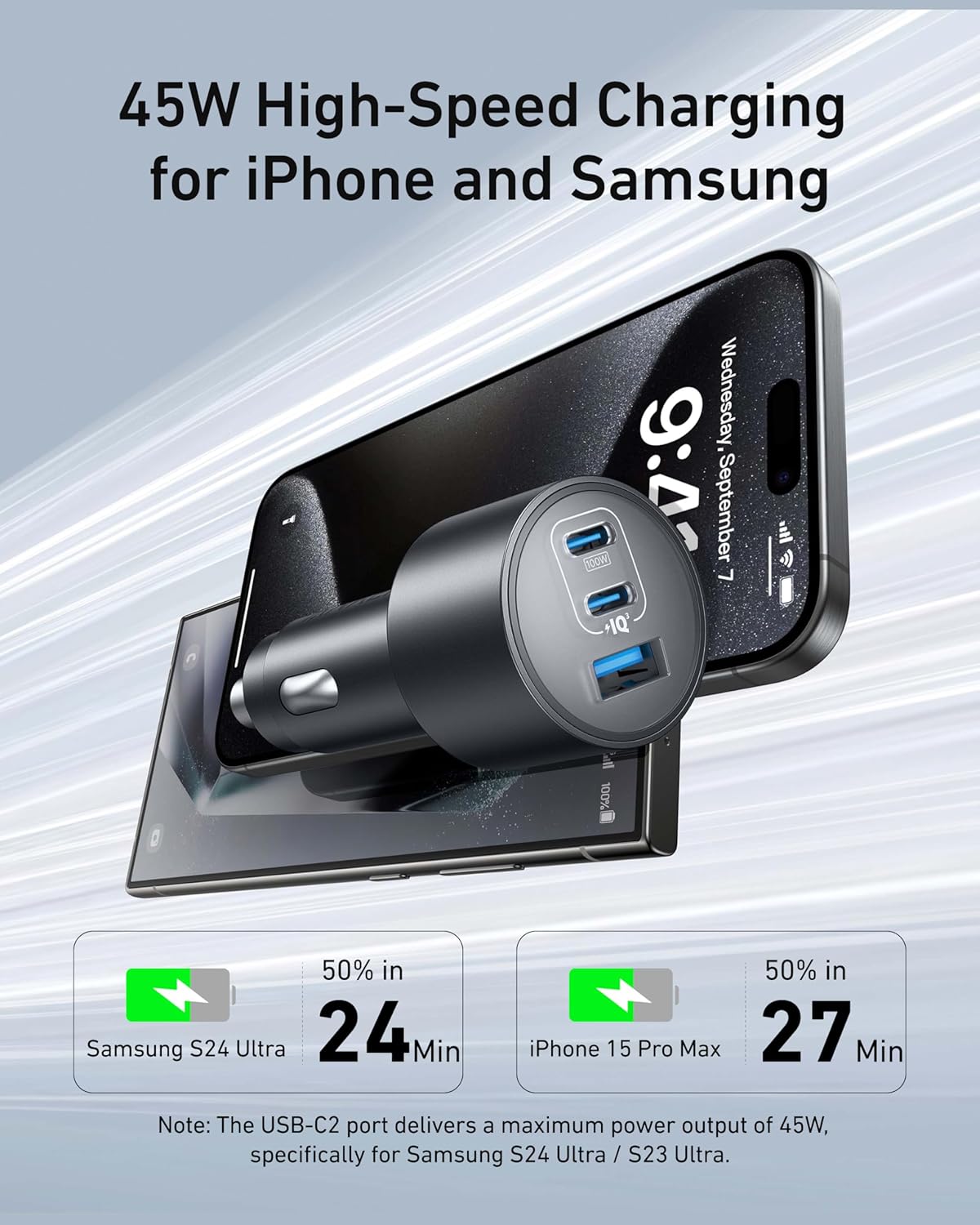 Anker Car Charger, 167.5W Max 3-Port Car Charger Adapter