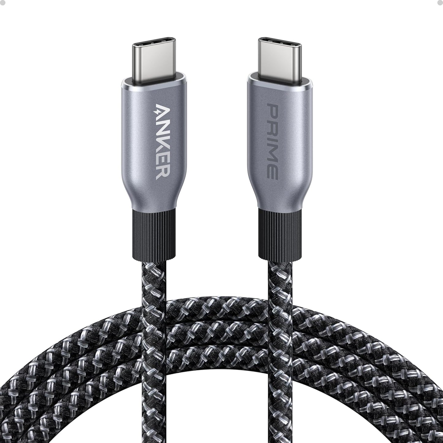 Anker Prime USB-C to USB-C Cable (3 ft / 6 ft, 240W, Upcycled-Braided)