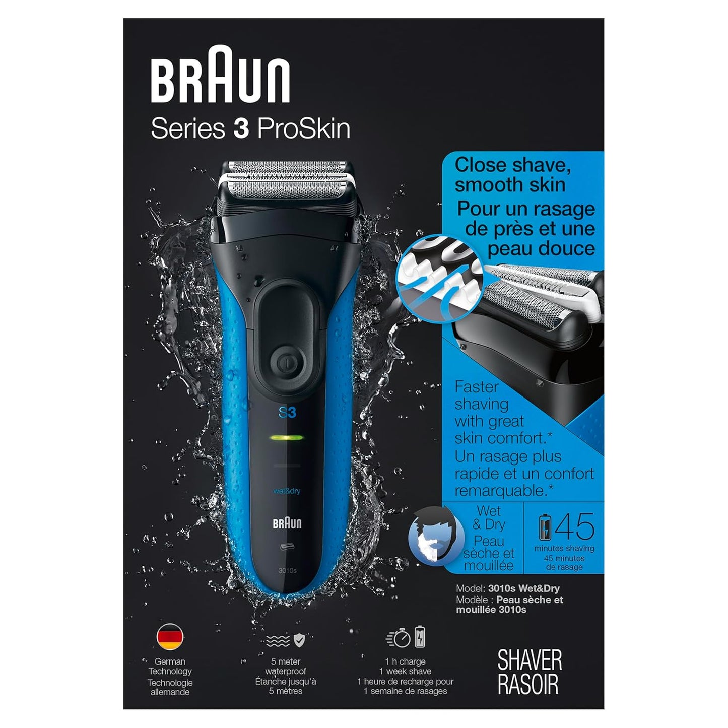 Braun Shaver Series 3 3010s Wet & Dry Electric Shaver for Men