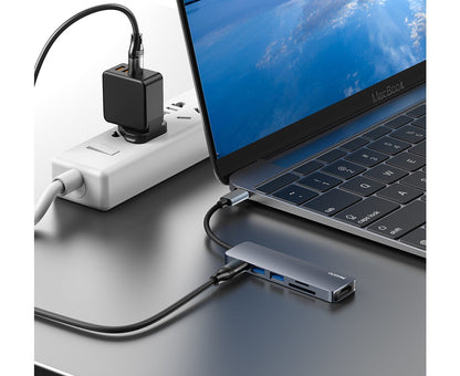 Yesido Hub Adapter 6 in 1 Inteligent Hub Docking Station USB-C To TF/SD+USB 3.0/2.0+ PD