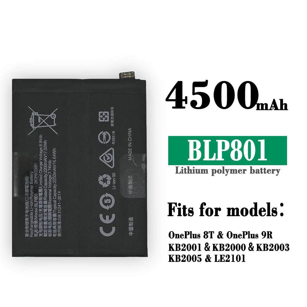 Oneplus 8T Oneplus 9R Battery BLP801