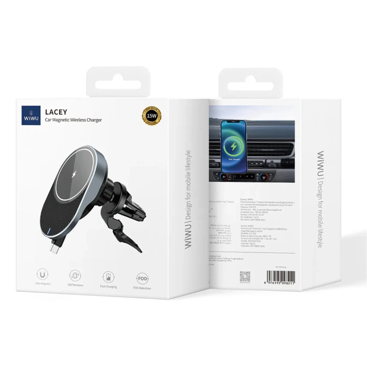Wiwu Wireless Car Charger 15W