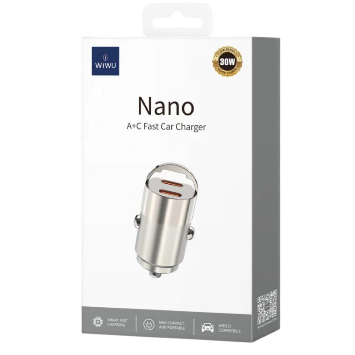 WIWU NANO a+c fast car charger 30w