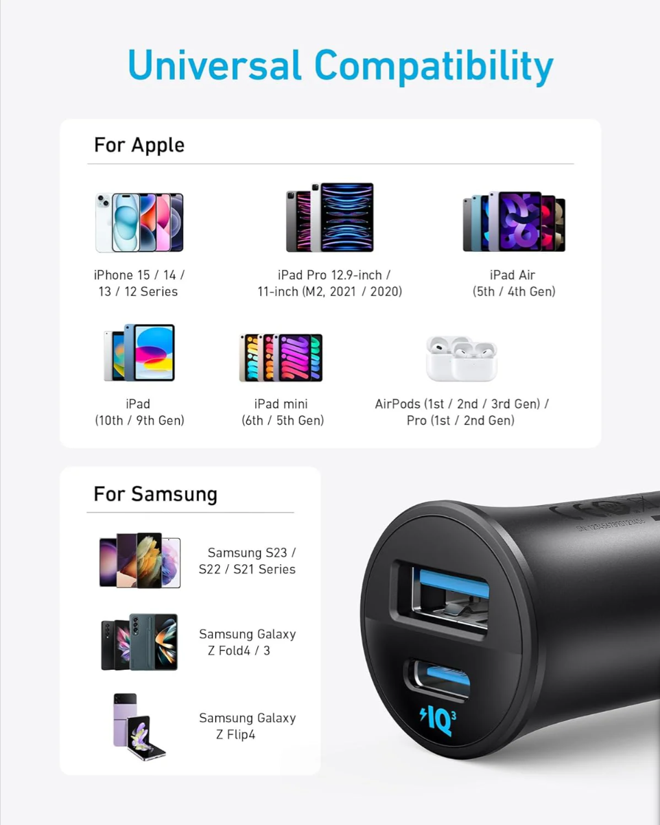 ANKER 30W 2 Ports Car Charger