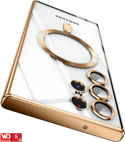 Clear Colored Magnetic With Lens Protection Case For Samsung Galaxy S24 Ultra