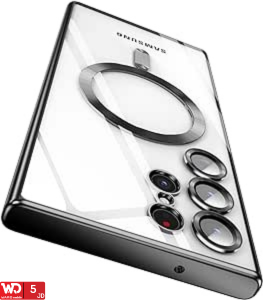 Clear Colored Magnetic With Lens Protection Case For Samsung Galaxy S24 Ultra