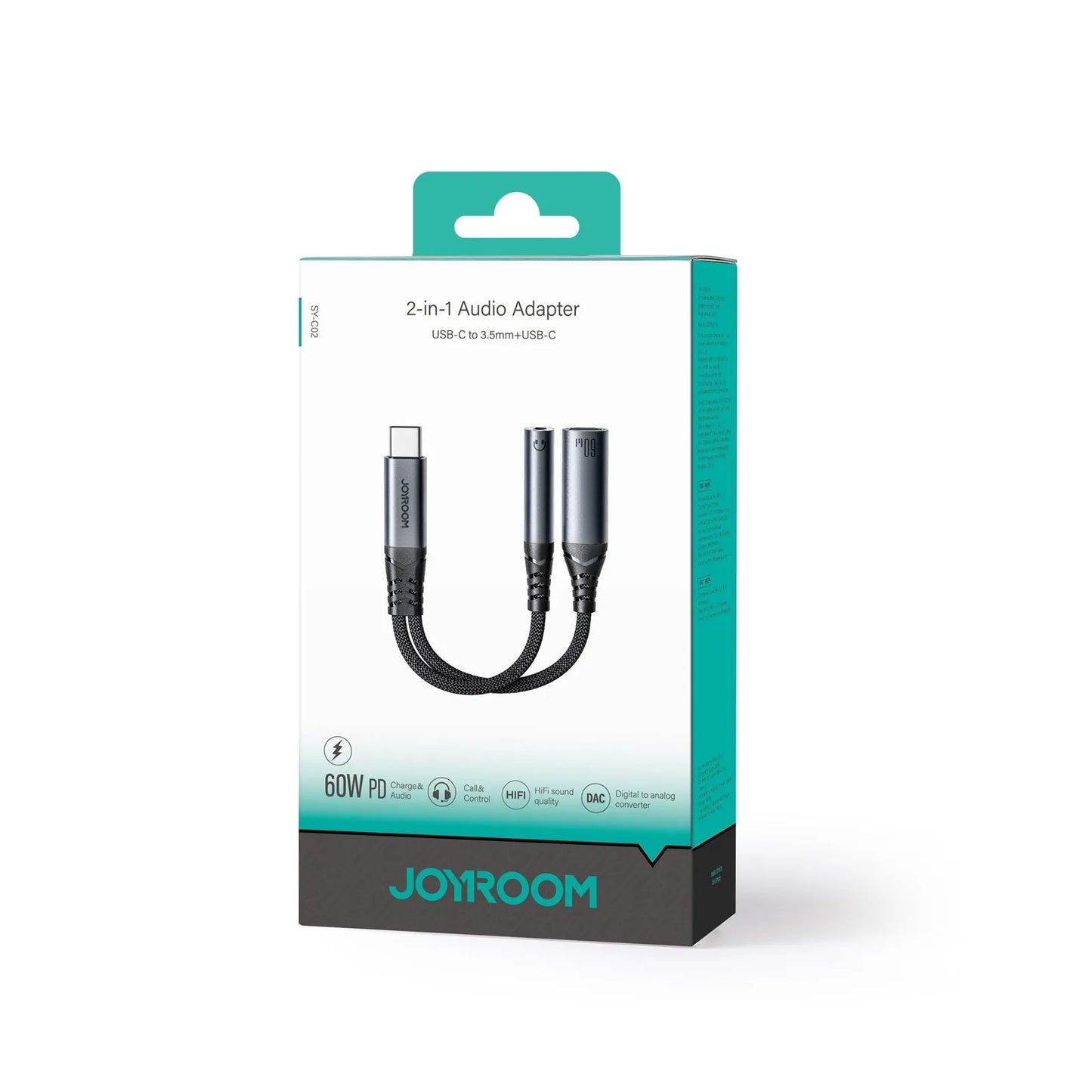 JOYROOM SY-C02 Audio-Transfer Series 2-in-1 USB-C TO 3.5MM+USB-C