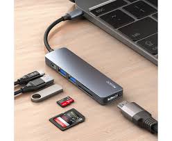 Yesido Hub Adapter 6 in 1 Inteligent Hub Docking Station USB-C To TF/SD+USB 3.0/2.0+ PD