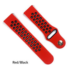 Two Colored Sport Silicone Watch Strap 22mm