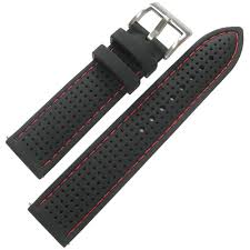 22mm Stitched Silicone Watch Strap