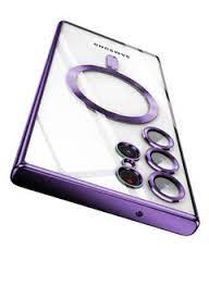 Clear Colored Magnetic With Lens Protection Case For Samsung Galaxy S24 Ultra