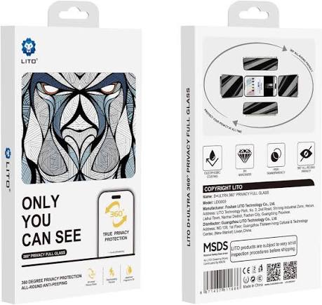 Lito 17 Pro Max Privacy Tempered Glass Screen Protector 360