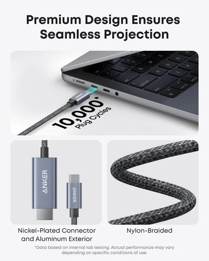 Anker Nano USB-C to HDMI Cable (6 ft, 4K, Braided)