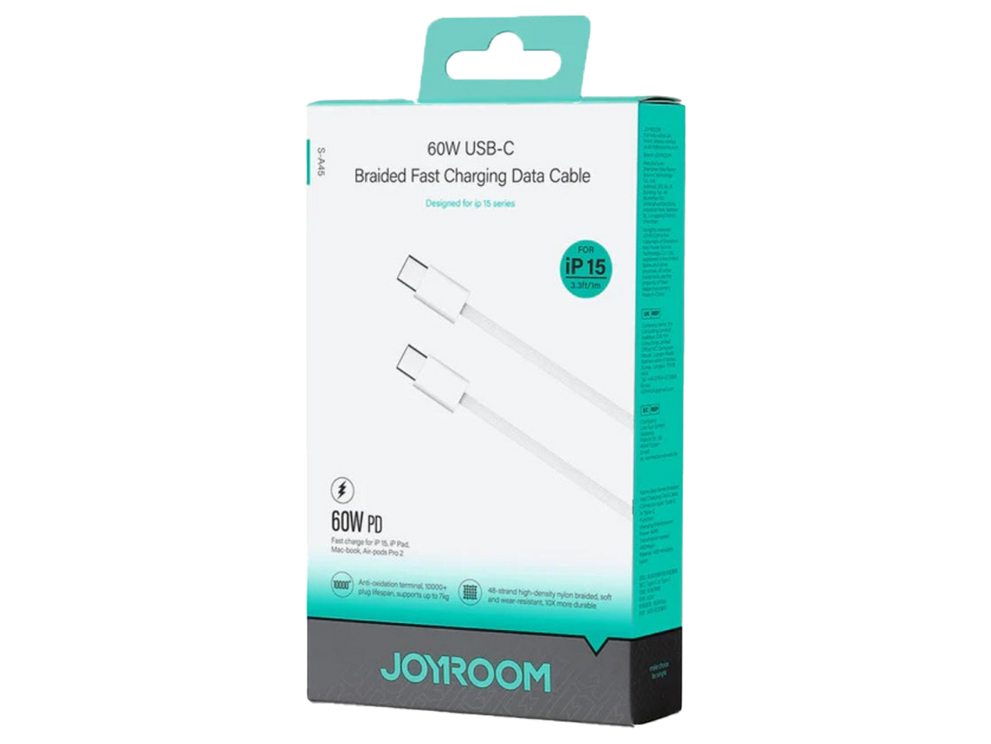 JOYROOM S-A45 60W USB-C Braided Fast Charging Data Cable